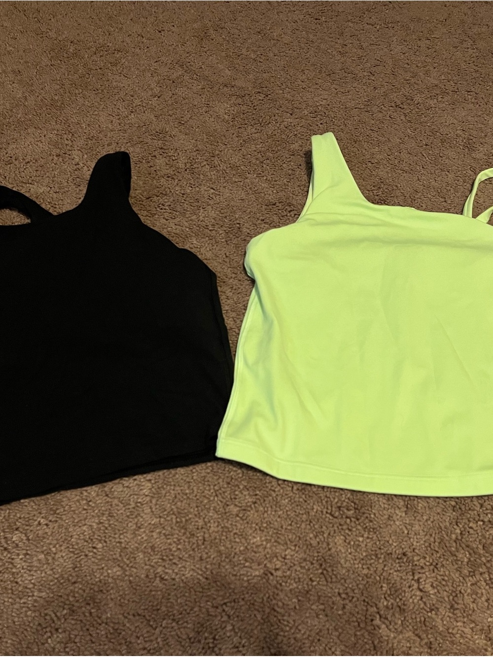 Athleta Neon Lime & Black Tank Tops Duo size kids 12